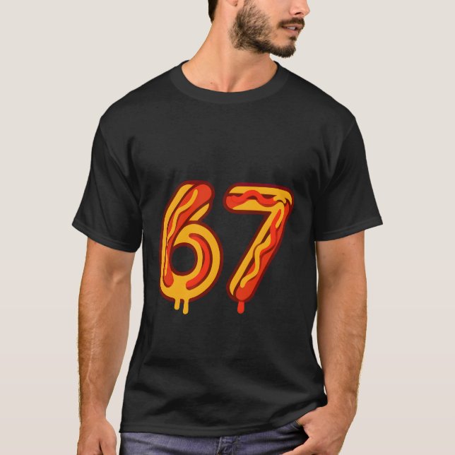 Camiseta Seis Sete Número Meme Correspondente Cachorro-Quen (Frente)