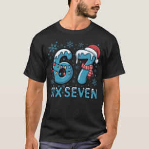 Camiseta Seis Sete Números de Natal Congelados Festivo Co