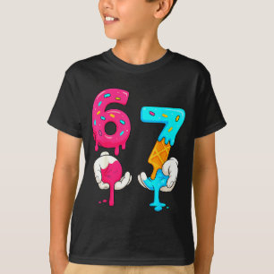 Camiseta Seis Sete Sorvete Drip Meme 67 Engraçado Gen Alpha