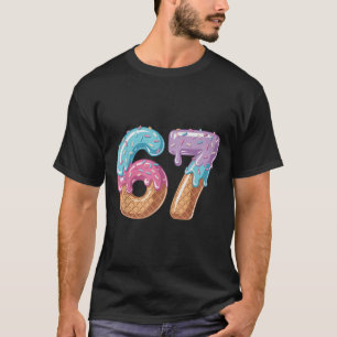 Camiseta Seis Sete Sorvete Gota Engraçado 67 Meme Número 6 