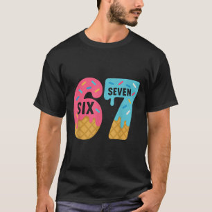 Camiseta Seis Sete Sorvete Gotejamento Meme Legal 67 Engraç