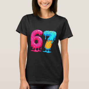 Camiseta Seis Sete Sorvete Gotejamento Meme Legal 67 Número