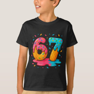 Camiseta Seis Sete Sorvete Gotejamento Meme Legal 67 Número