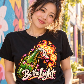 Camiseta Seja a Luz Humor Negro Coquetel Molotov