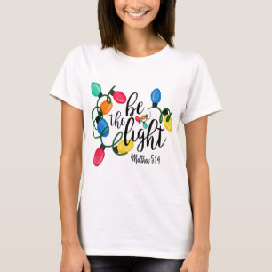 Camiseta Seja A Luz Matthew 5 14 Luzes De Natal Xmas Na