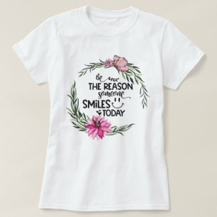 Camiseta SEJA A RAZÃO  Fio Floral Rosa