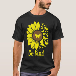 Camiseta Seja Amável Girassóis Borboletas Jardim Casa  Gira