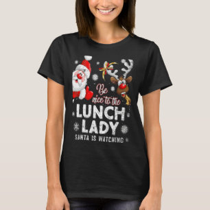 Camiseta Seja Bom Para A Senhora Papai noel De Almoço Ver C