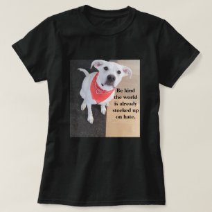 Camiseta Seja Bonito Cachorro Branco Vestindo Cachorro Lara