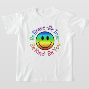Camiseta Seja Corajoso, Sorria Colorida, Design
