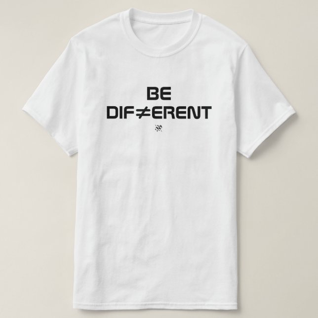 Camiseta Seja Diferente Design Minimal Ousado (Frente do Design)