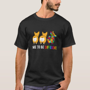 Camiseta Seja diferente no córgi da consciência do autismo