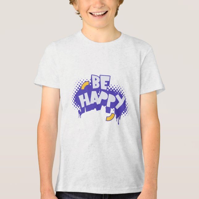 Camiseta Seja feliz - Design alegre e versátil (Frente)