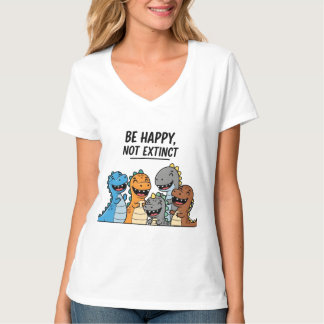 Camiseta "Seja feliz não extinto - um belo e colorido desen