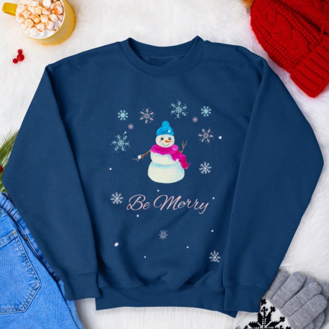 Camiseta Seja Feliz Natal Bonito Snowman (Criador carregado)