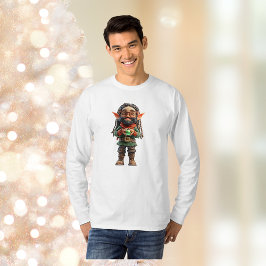 Camiseta Seja feliz no chá de elfos de Natal