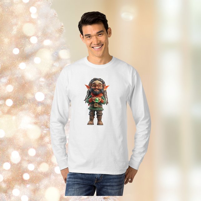 Camiseta Seja feliz no chá de elfos de Natal (Criador carregado)