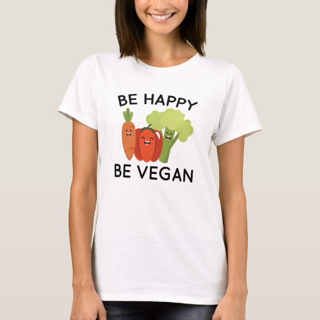 Camiseta Seja Feliz Seja Vegano (Frente)