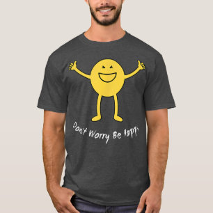 Camiseta Seja Feliz Sorriso Rosto Bonito Sorriso Motivação 