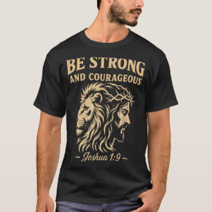 Camiseta Seja Forte e Corajoso Leão Josué 1_9 Cristão
