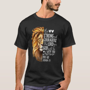 Camiseta Seja Forte E Corajoso Versículo Bíblico Cristão Jo