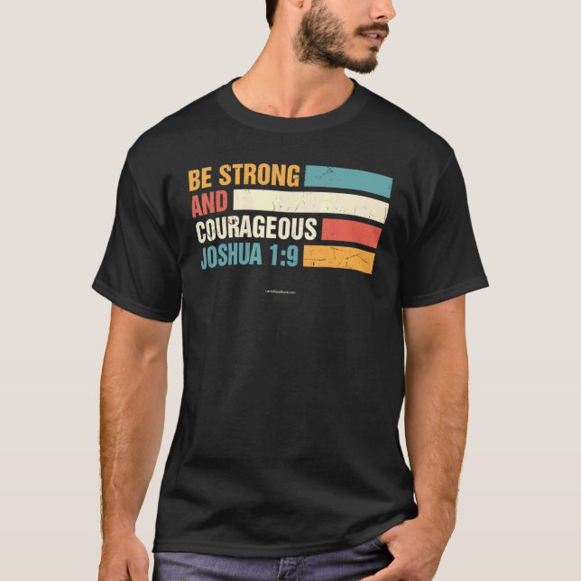 Camiseta Seja forte Joshua 1 9Bíblia cristã Verse Religiou (Frente)