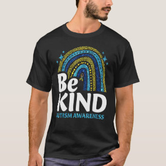 Camiseta Seja Gentil Arco-íris Conscientização do Autismo E