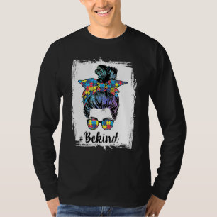 Camiseta Seja gentil Autismo Sensibilização Mensageira Mulh