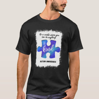 Camiseta Seja Gentil Azul Peça de Puzzle Conscientização do