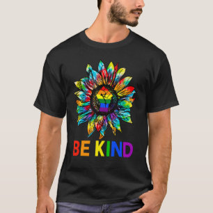 Camiseta Seja gentil Com A Força De Girassol Lgbt Pride Gay