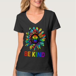 Camiseta Seja gentil Com A Força De Girassol Lgbt Pride Gay