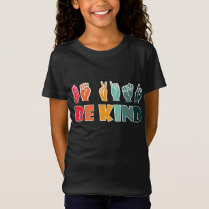 Camiseta Seja gentil com a linguagem de sinais ASL american