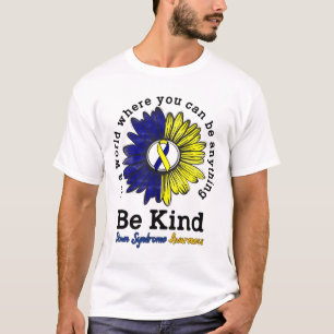 Camiseta Seja gentil com a Síndrome Mundial para Baixo Sens