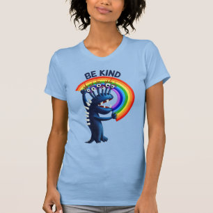 Camiseta Seja gentil com caráter de corte arco-íris bonda