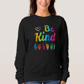Camiseta Seja gentil com o amor Asl Sinal de Língua Não-ver
