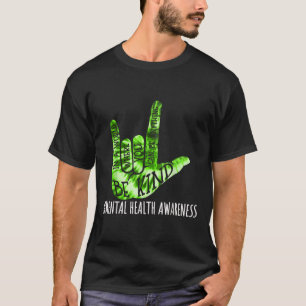 Camiseta Seja gentil Com O Amor Linguagem De Sinais Mão Saú
