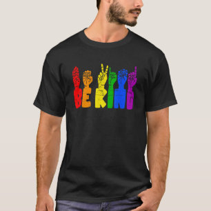 Camiseta Seja gentil com o símbolo Rainbow LGBT Flag Orgulh