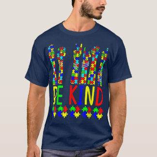 Camiseta Seja gentil com o sinal de mão Quebra-cabeça com c