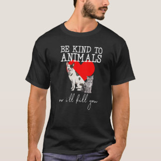 Camiseta Seja Gentil Com Os Animais Gato Gatito Mulheres An