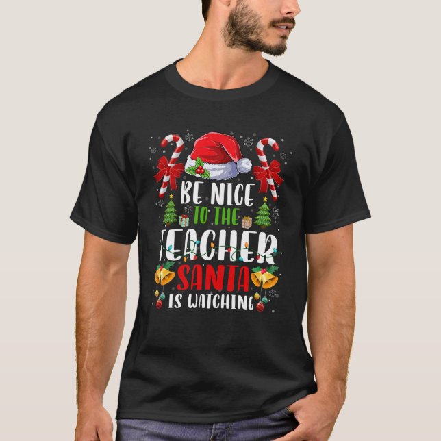 Camiseta Seja gentil com os Papais noeis de professores ass (Frente)