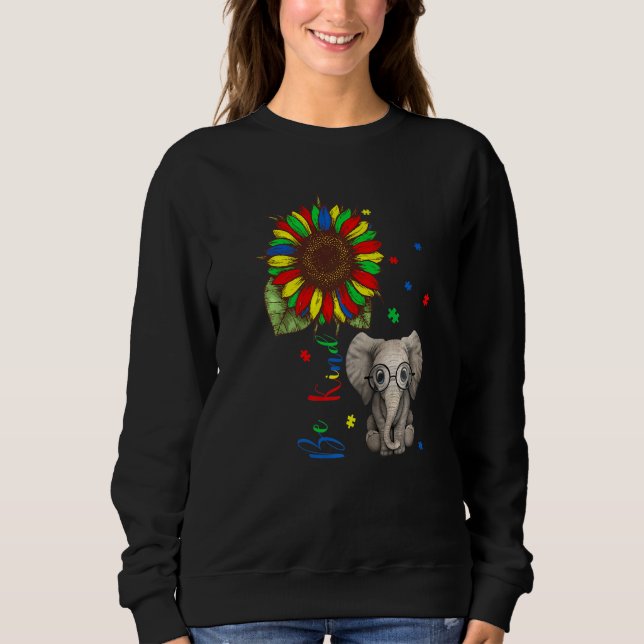 Camiseta Seja gentil com peças de Quebra-cabeça de elefante (Frente)