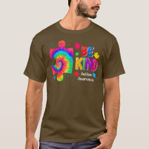 Camiseta Seja gentil com peças de Quebra-cabeça Tie Dye Awa