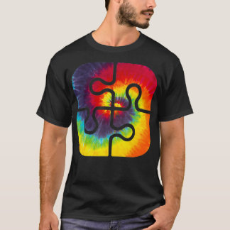 Camiseta Seja gentil com peças de Quebra-cabeça Tie Dye Awa