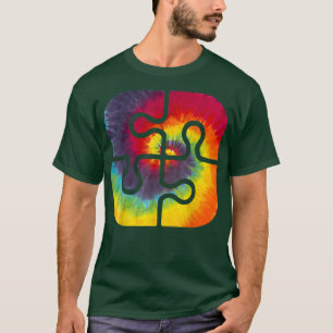Camiseta Seja gentil com peças de Quebra-cabeça Tie Dye Awa