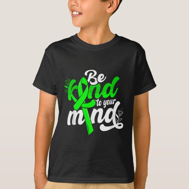 Camiseta Seja Gentil Com Sua Mente Conscientização Sobre Sa (Frente)