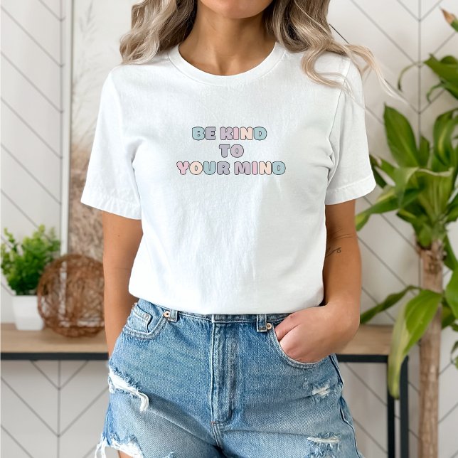 Camiseta Seja gentil com sua mente | Cotação Koni Cinzas fr (Be Kind to Your mind shirt | Quote Koni French Grey | Aesthetic t-shirt)