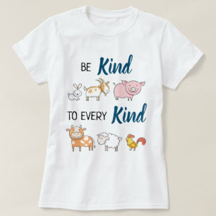 Camiseta Seja gentil com todos os bonitos animais de desenh
