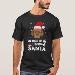 Camiseta Seja gentil comigo Eu Conheço Papais noeis Dogue d