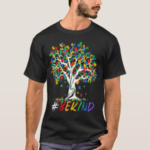 Camiseta Seja Gentil Consciencialização do Autismo Árvore d