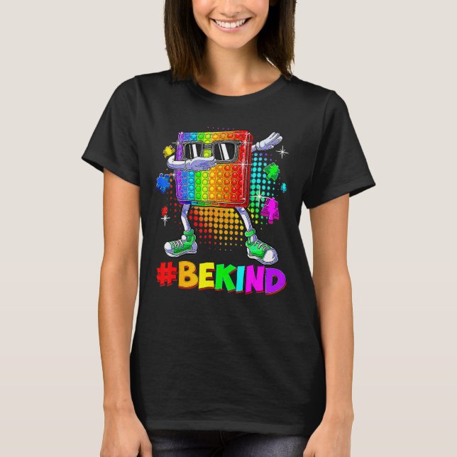 Camiseta Seja Gentil Dabbing Pop It Peça de Quebra-Cabeça C (Frente)